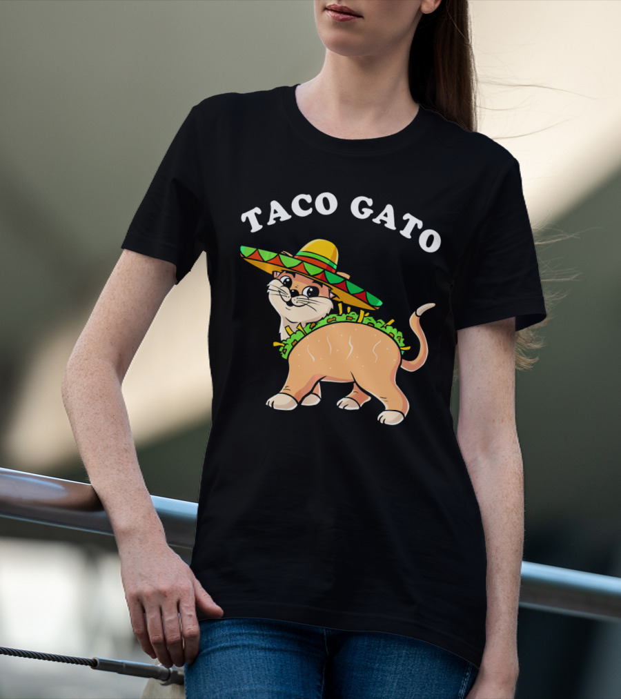 Taco Gato Sombrero Funny Cinco De Mayo Cat T-Shirt