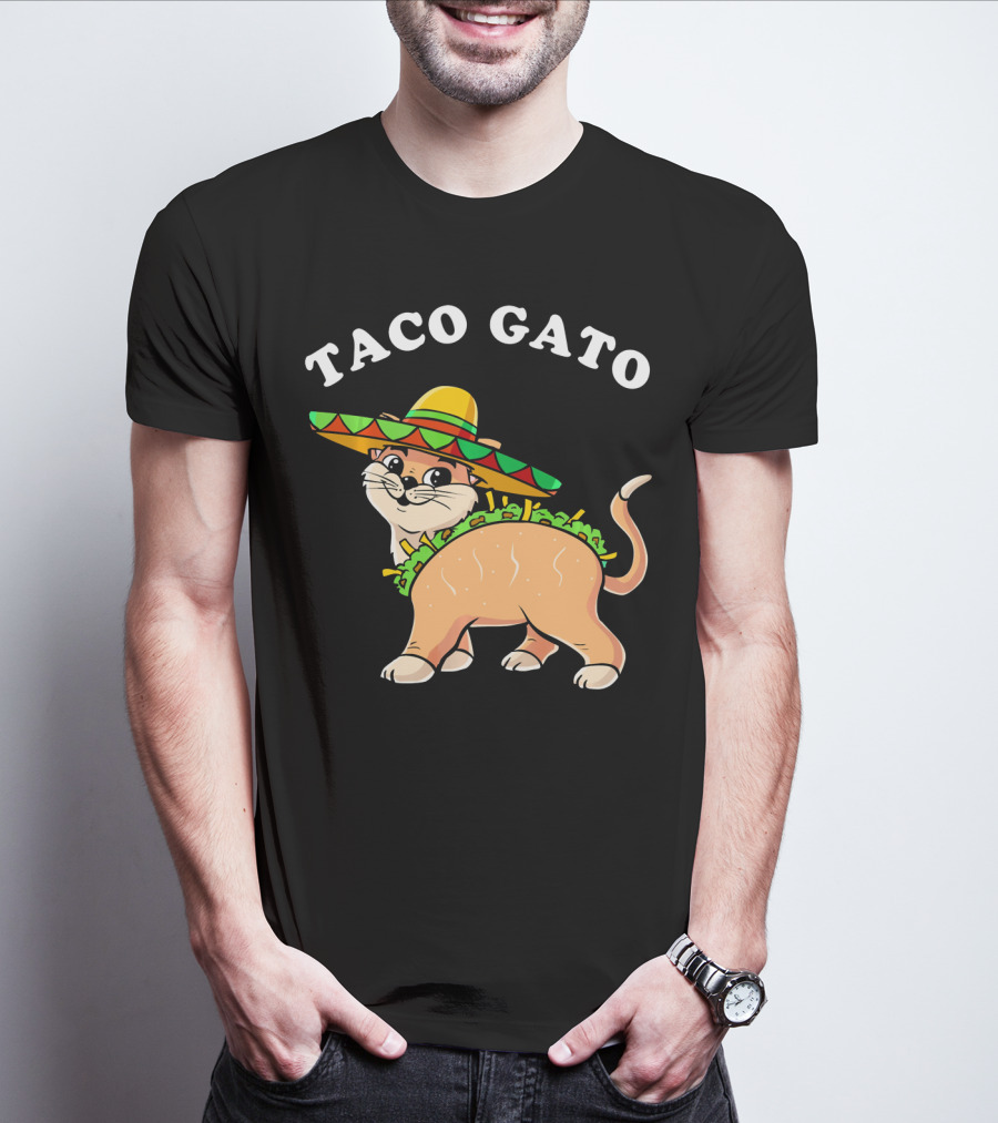 Taco Gato Sombrero Funny Cinco De Mayo Cat T-Shirt