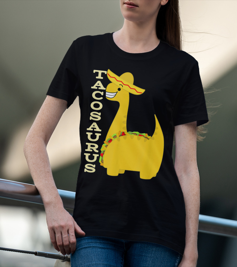 Cinco De Mayo Tacosaurus Dinosaur With Sombrero T-Shirt