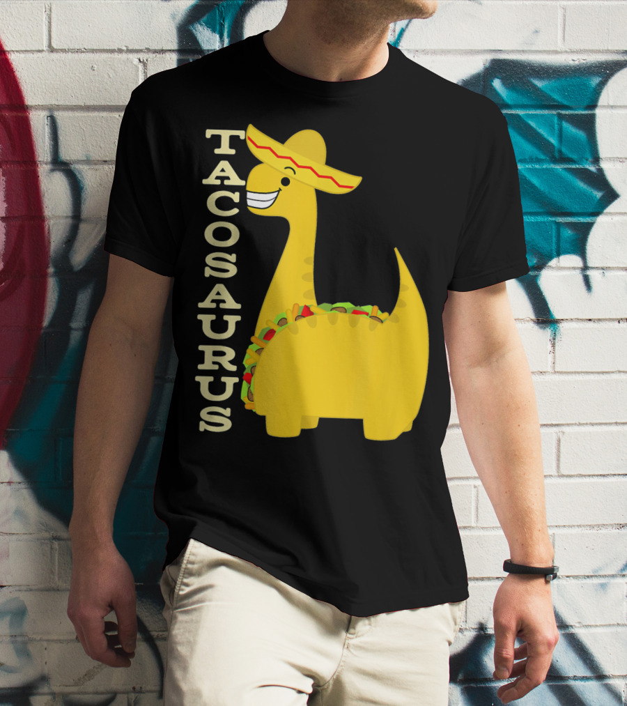 Cinco De Mayo Tacosaurus Dinosaur With Sombrero T-Shirt
