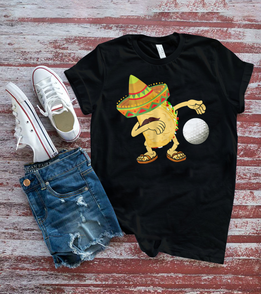Dabbing Golf Taco Dab Funny Cinco Sombrero Dance T-Shirt