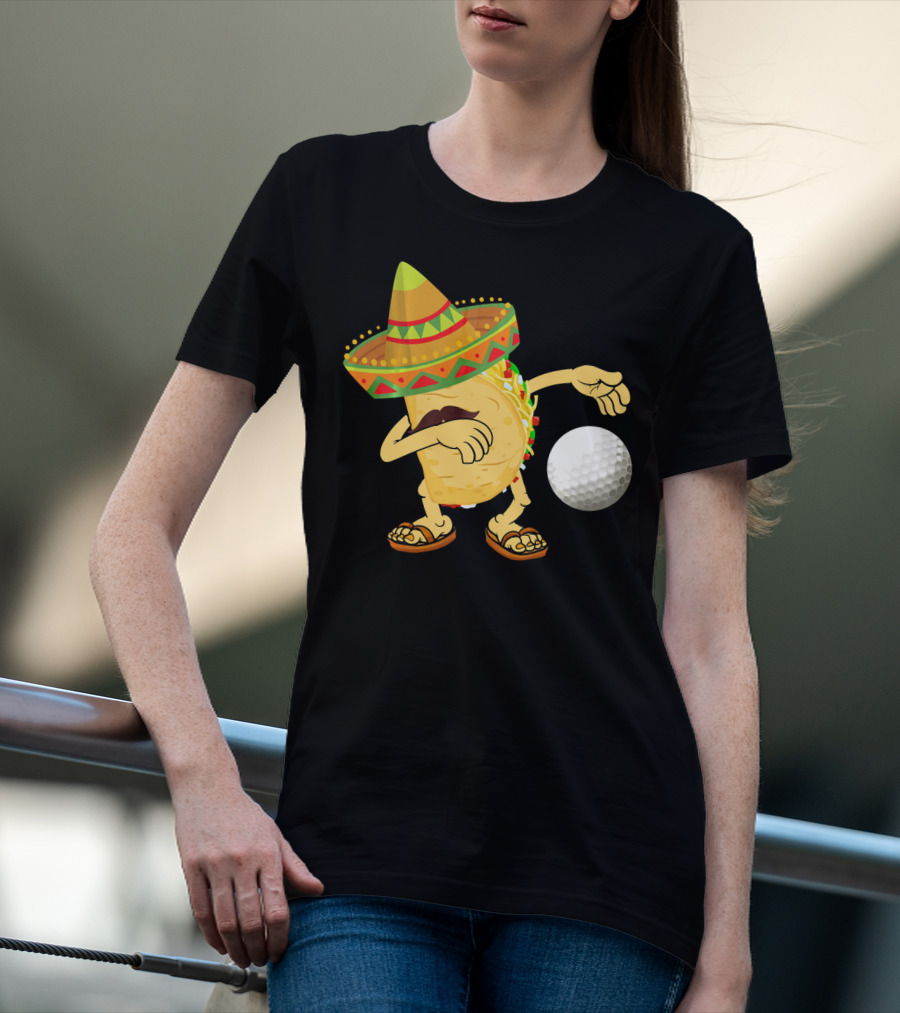 Dabbing Golf Taco Dab Funny Cinco Sombrero Dance T-Shirt
