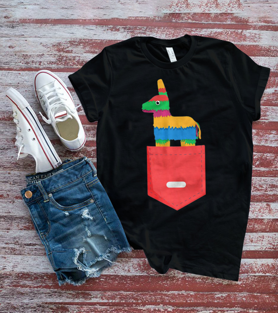 Cinco De Mayo Mexican Pinata In Pocket T-Shirt