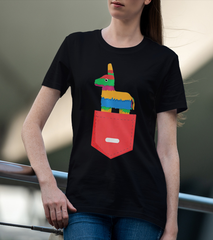 Cinco De Mayo Mexican Pinata In Pocket T-Shirt