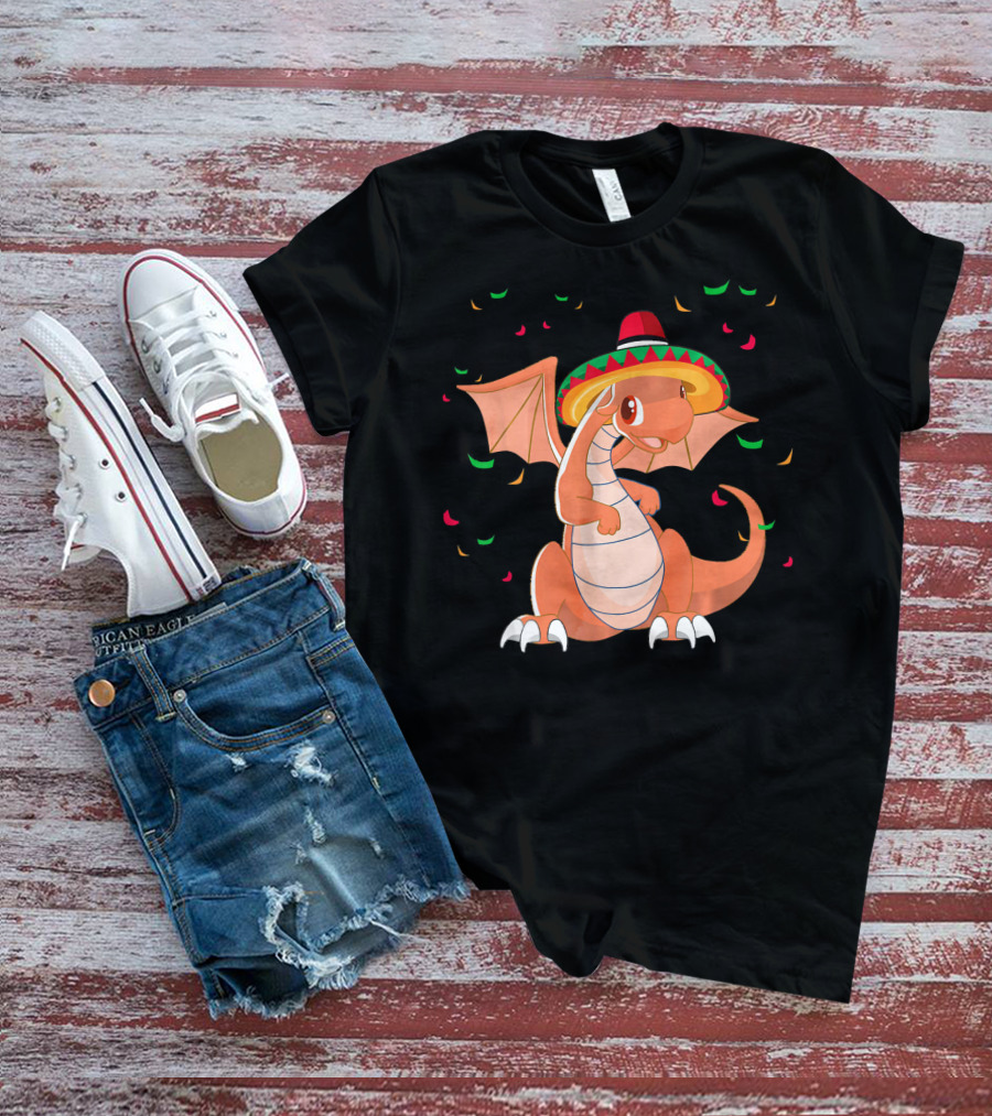 Cute Dragon Cinco De Mayo Celebrations With Sombrero T-Shirt
