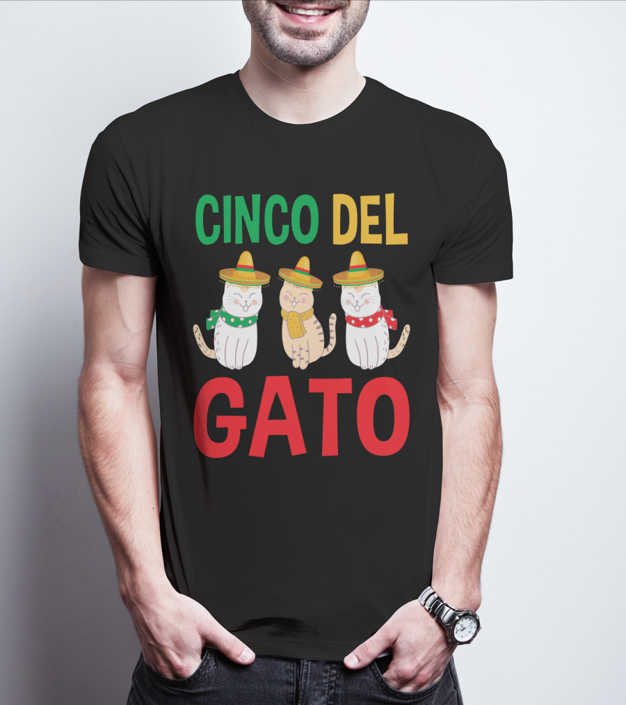 Cinco Del Gato Funny Mexican Cats Sombrero T-Shirt