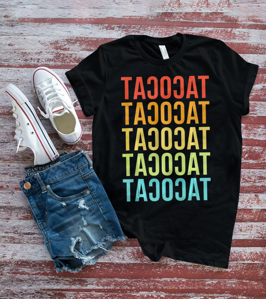 Tacocat Tacocat Tacocat Tacocat Tacocat Spelled Backwards Vintage Taco T-Shirt