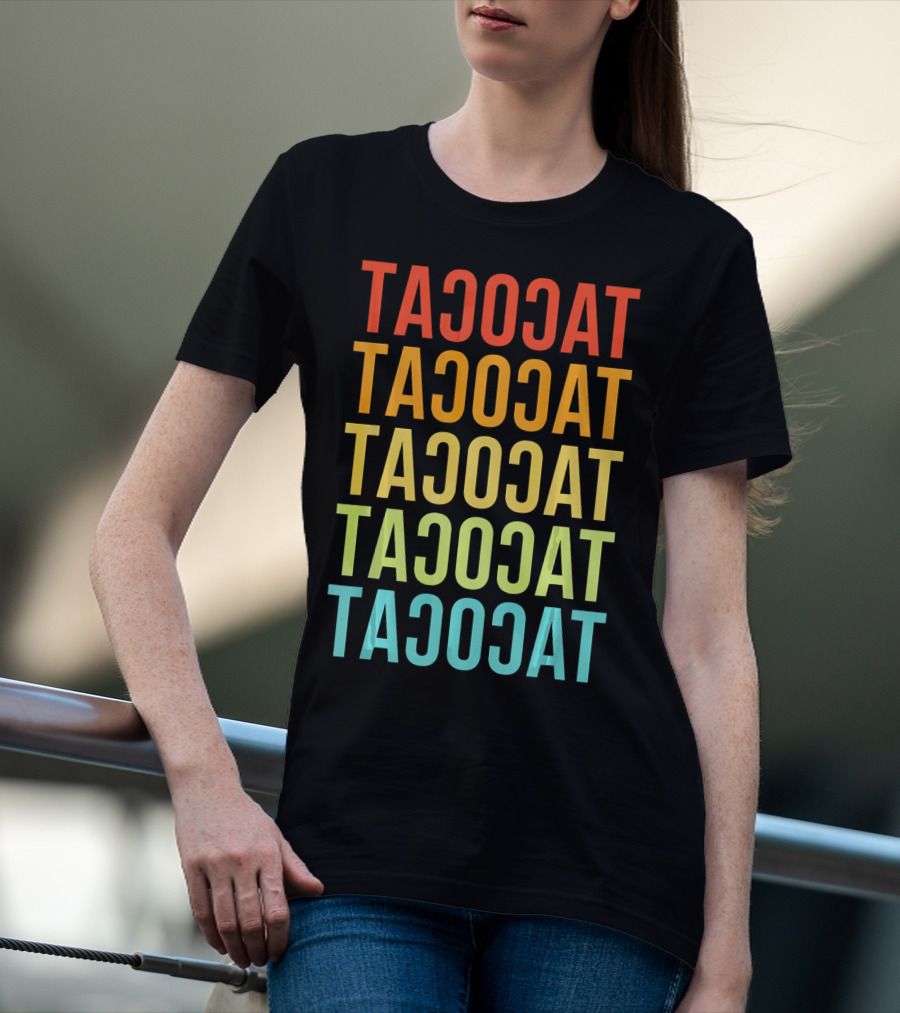 Tacocat Tacocat Tacocat Tacocat Tacocat Spelled Backwards Vintage Taco T-Shirt