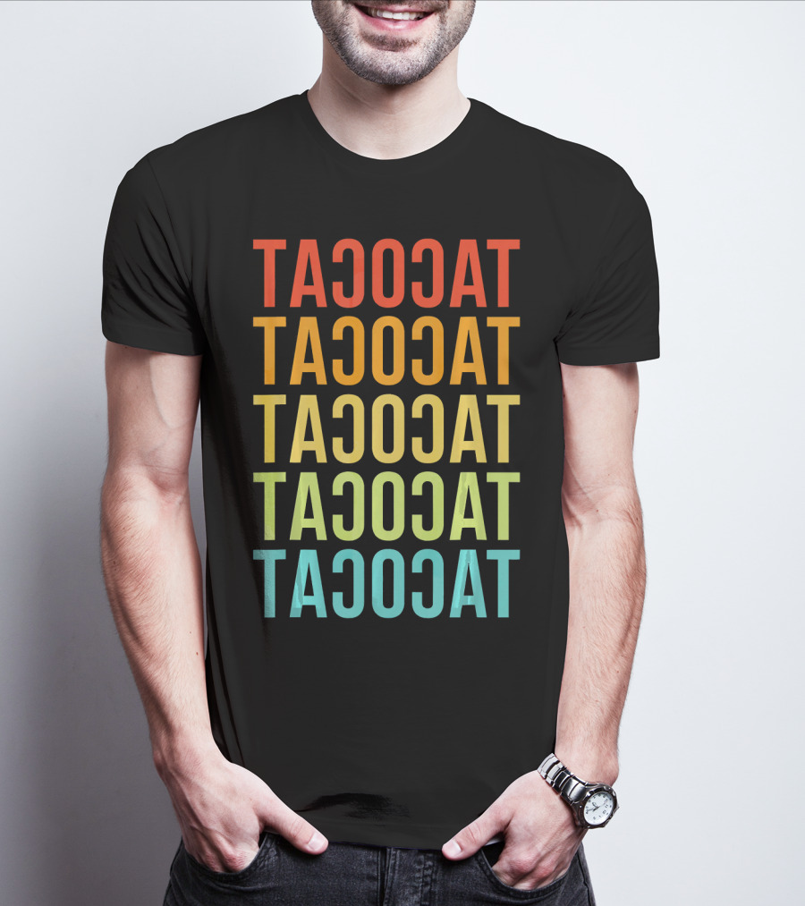 Tacocat Tacocat Tacocat Tacocat Tacocat Spelled Backwards Vintage Taco T-Shirt