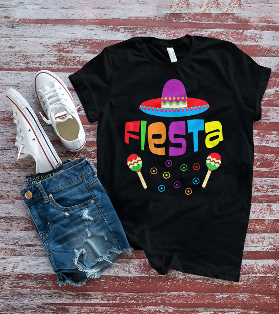 Fiesta Sombrero And Maracas T-Shirt