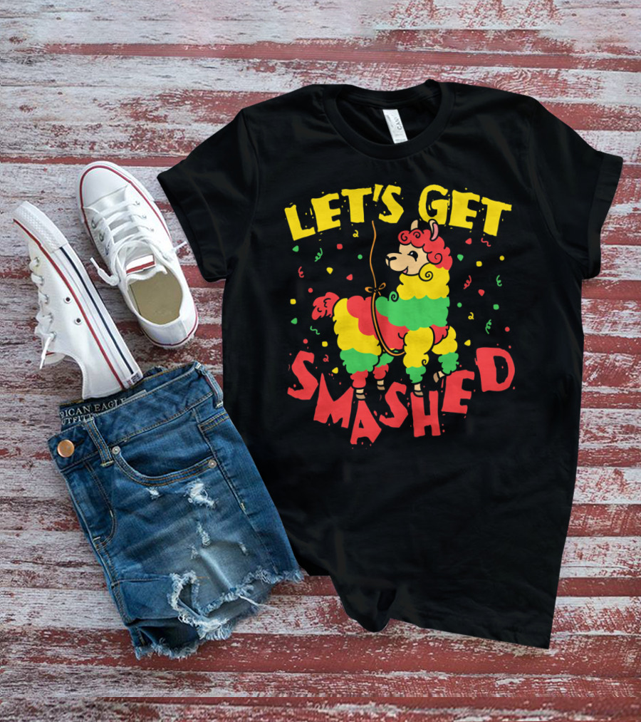 Let's Get Smashed Llama Cinco De Mayo T-Shirt