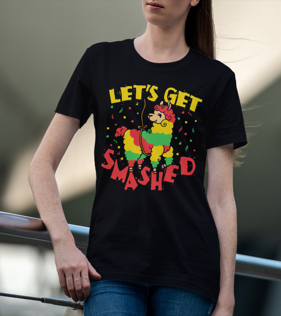 Let's Get Smashed Llama Cinco De Mayo T-Shirt