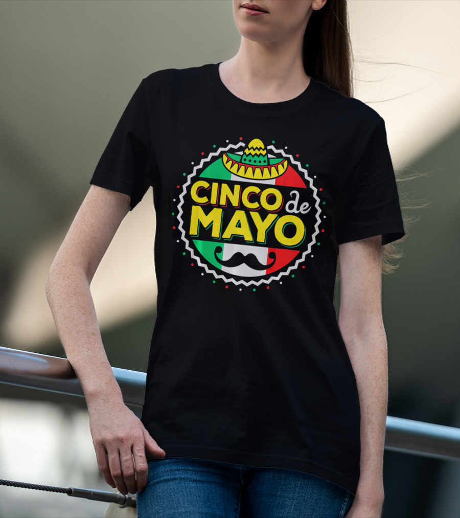 Cinco De Mayo Mexican Sombrero Mustache T-Shirt