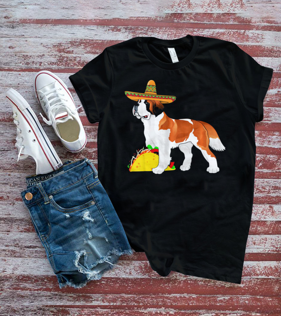 Cinco De Mayo Bernard Sombrero Taco Fun T-Shirt