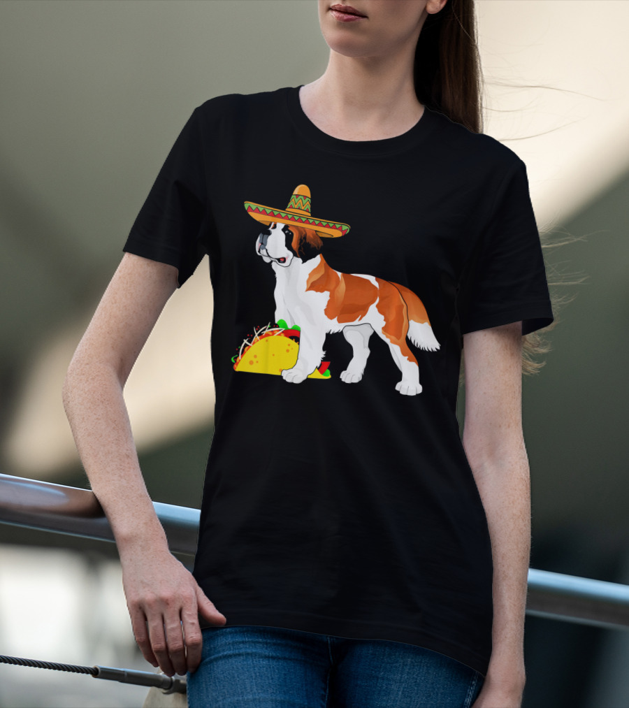 Cinco De Mayo Bernard Sombrero Taco Fun T-Shirt