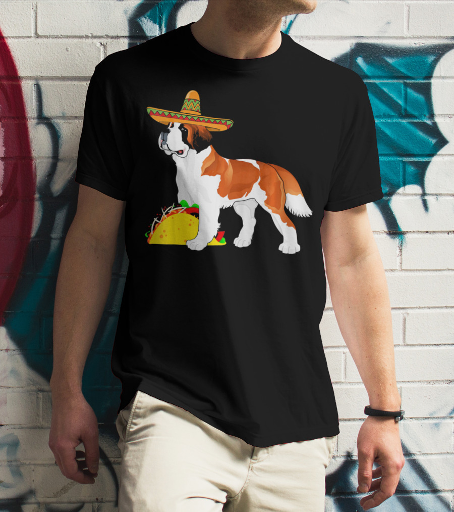 Cinco De Mayo Bernard Sombrero Taco Fun T-Shirt