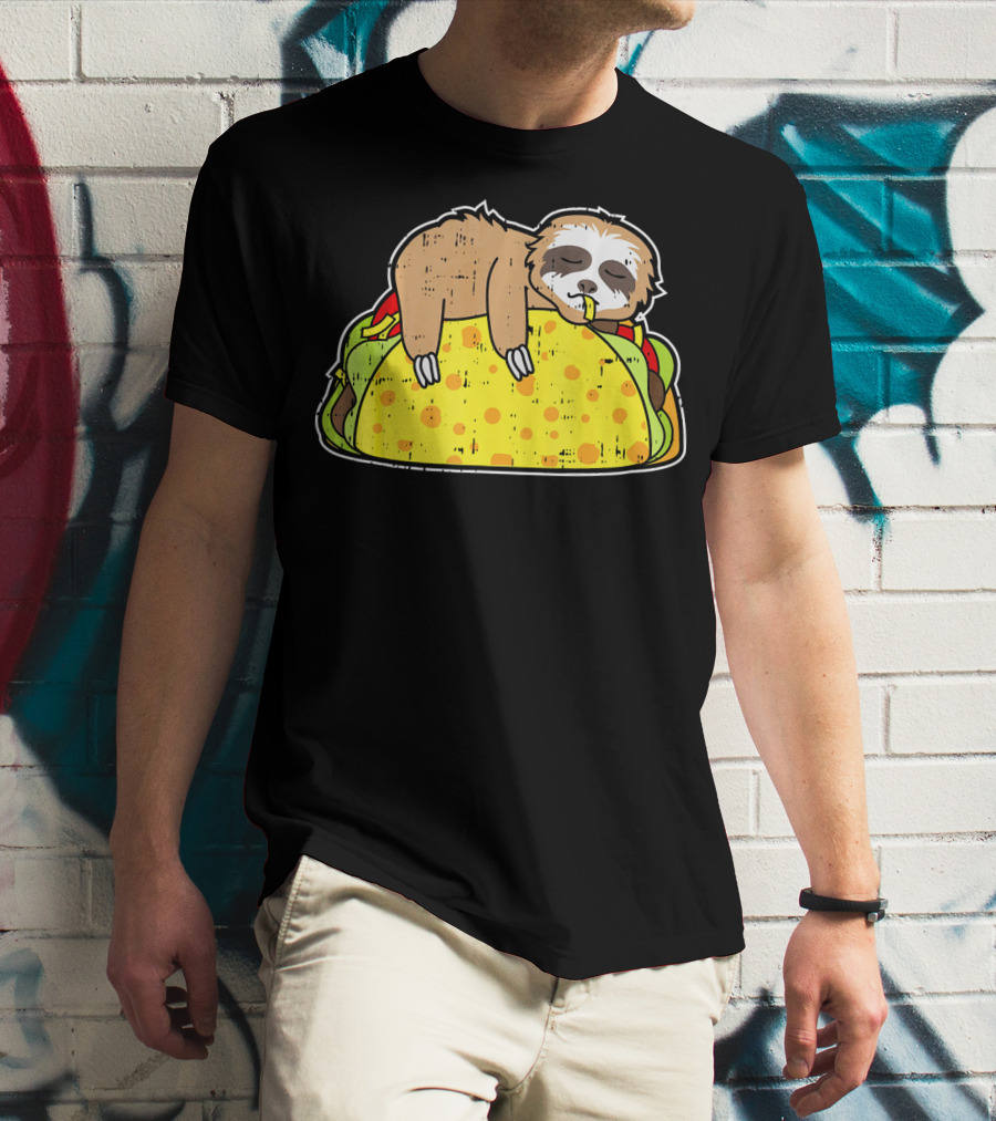 Funny Sloth Taco Cinco De Mayo Tuesday T-Shirt