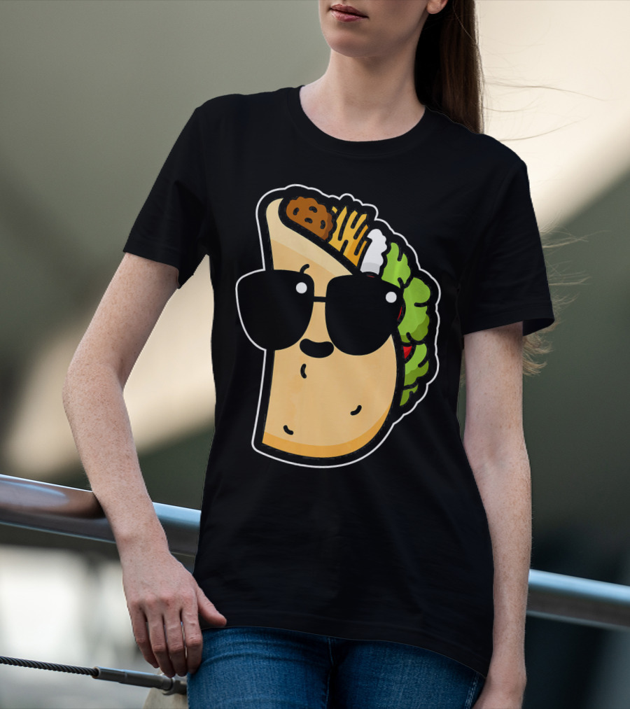 Cool Taco With Sunglasses Funny Cinco De Mayo Food Humor T-Shirt