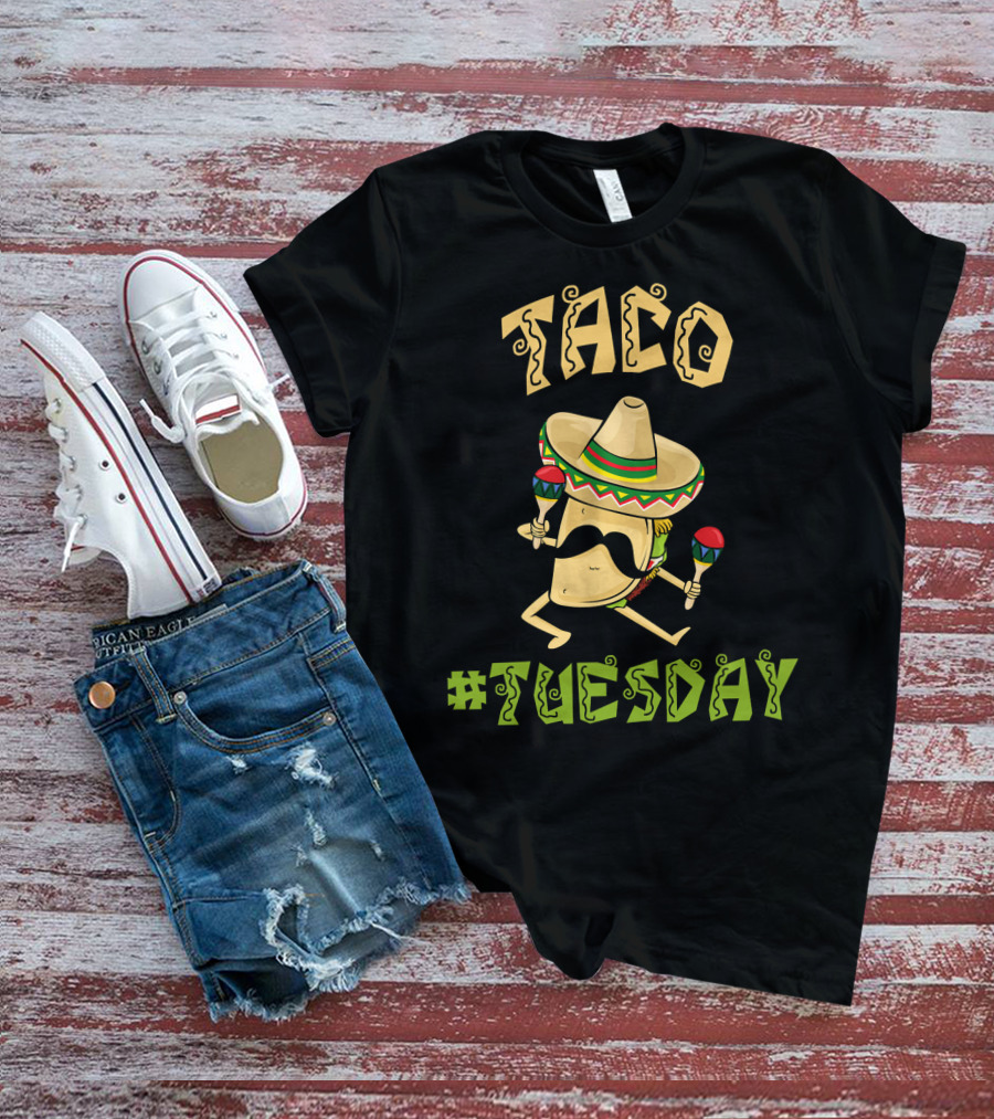 Taco Tuesday Cinco De Mayo Sombrero And Maracas T-Shirt
