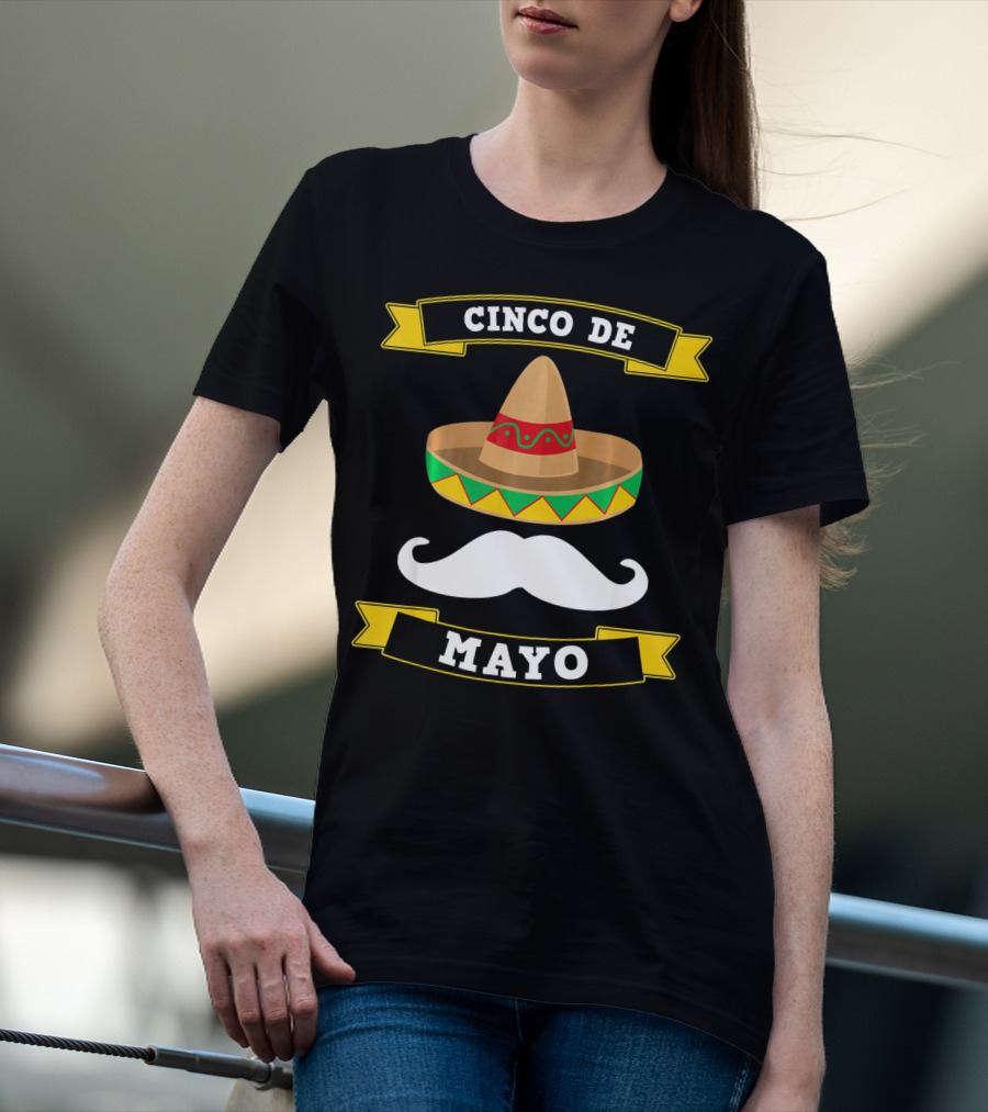 Cinco De Mayo Sombrero Moustache Mexico T-Shirt