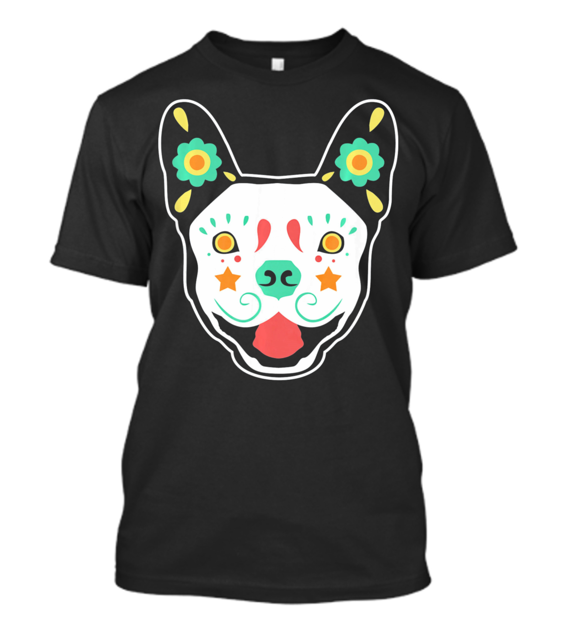 French Bulldog Sugar Skull Dia De Los Muertos T-Shirt