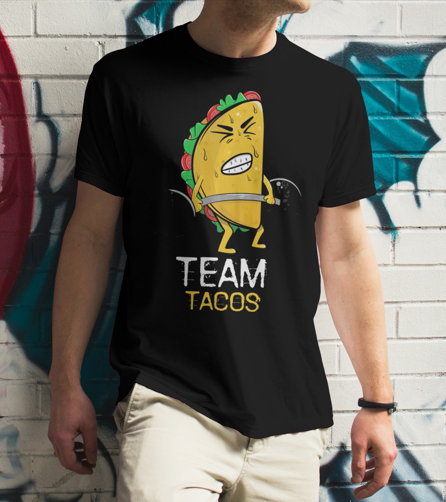 Team Tacos Lifting Facial Expression Sweat Weightlifting T-Shirt