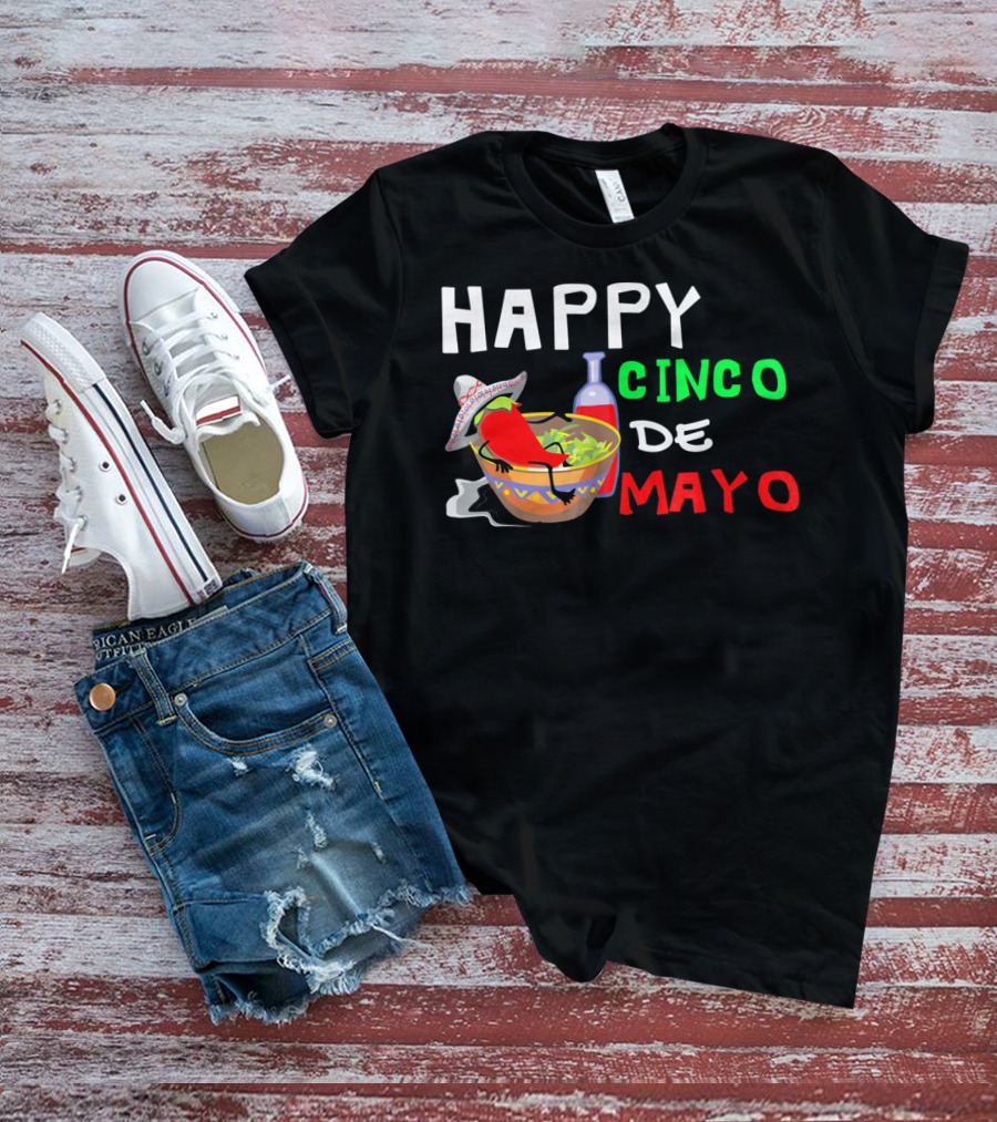 Happy Cinco De Mayo Fiesta Sombrero Chili Salsa T-Shirt