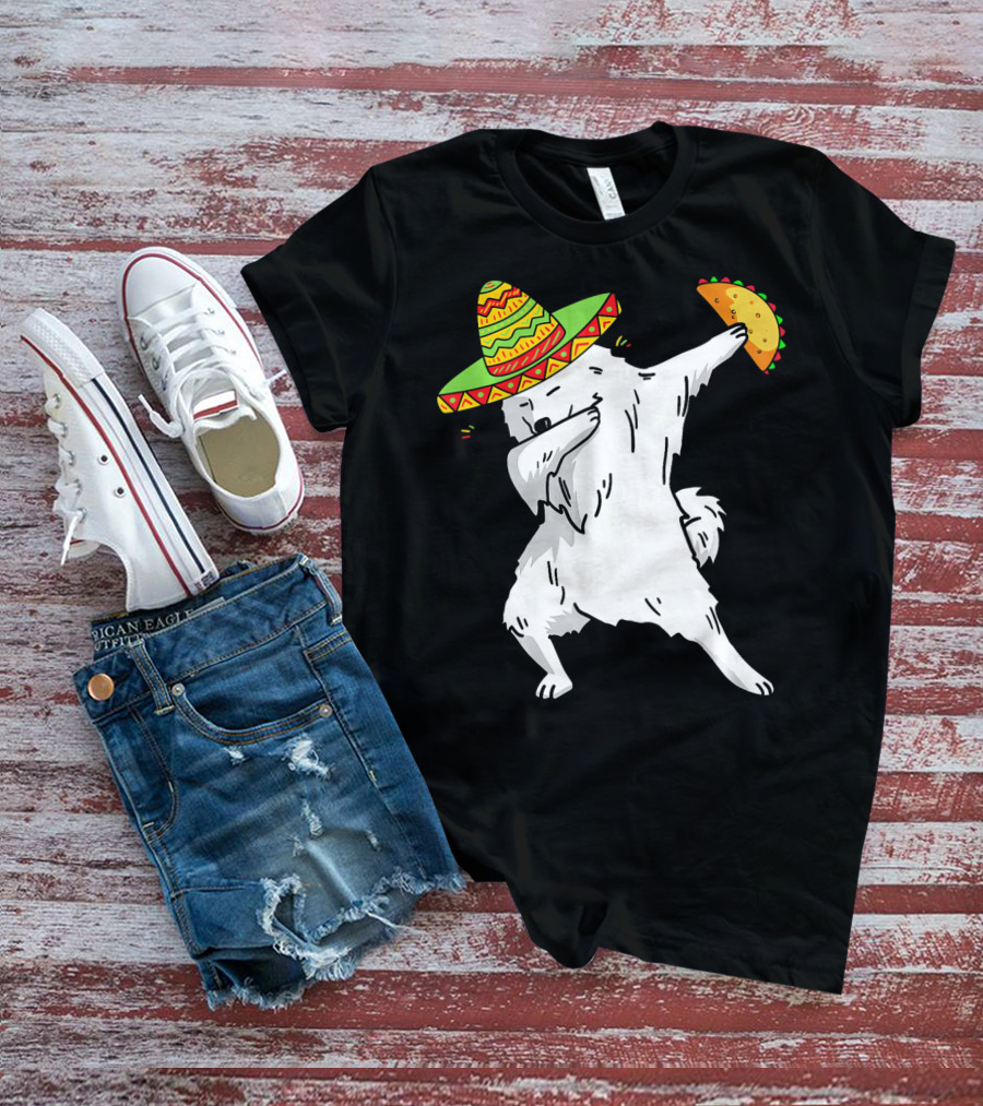 Cinco De Mayo Samoyed Dabbing With Taco And Sombrero T-Shirt