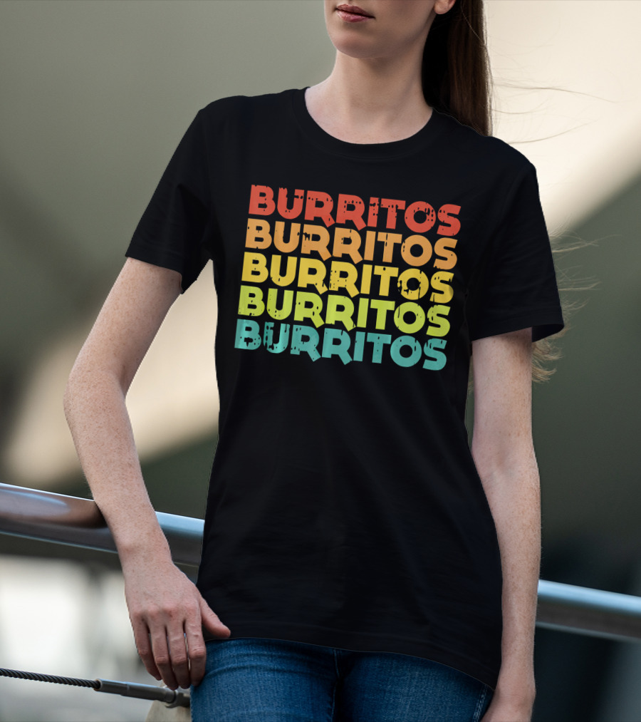 Cinco De Mayo Burritos Retro Vintage Mex T-Shirt