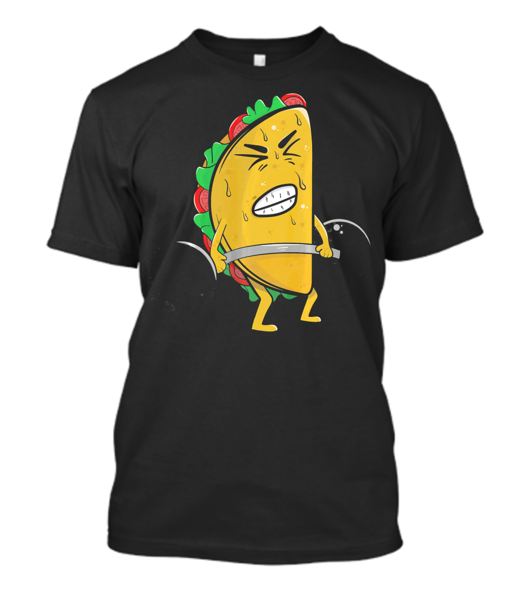 Funny Spanish Weightlifting Taco With Determined Expression T-Shirt