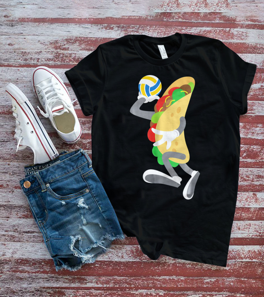Taco Volleyball Ball Funny Mexican Cinco Volleyball Player T-Shirt