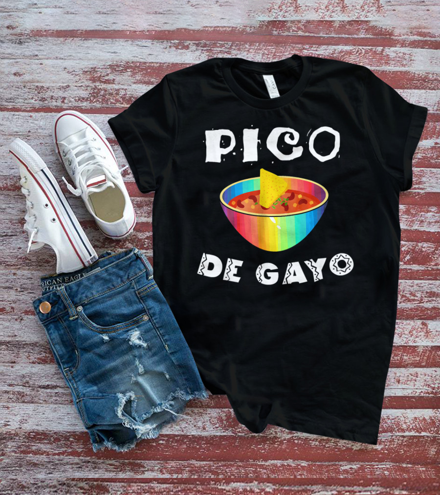 Pico De Gayo Funny Cinco De Mayo Rainbow Salsa Bowl With Chip T-Shirt