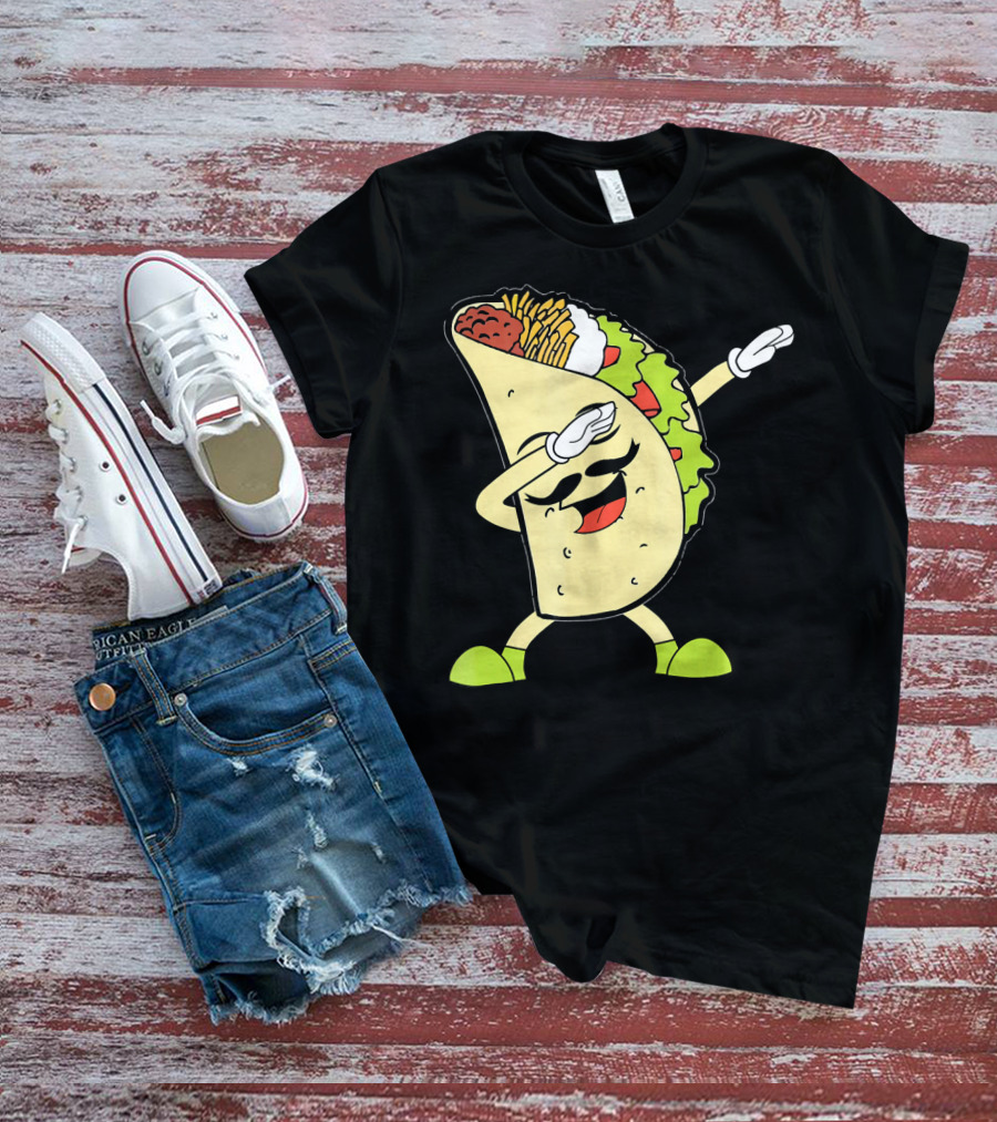 Dabbing Taco With Lettuce And Cheese For Taco Tuesday Or Cinco De Mayo T-Shirt