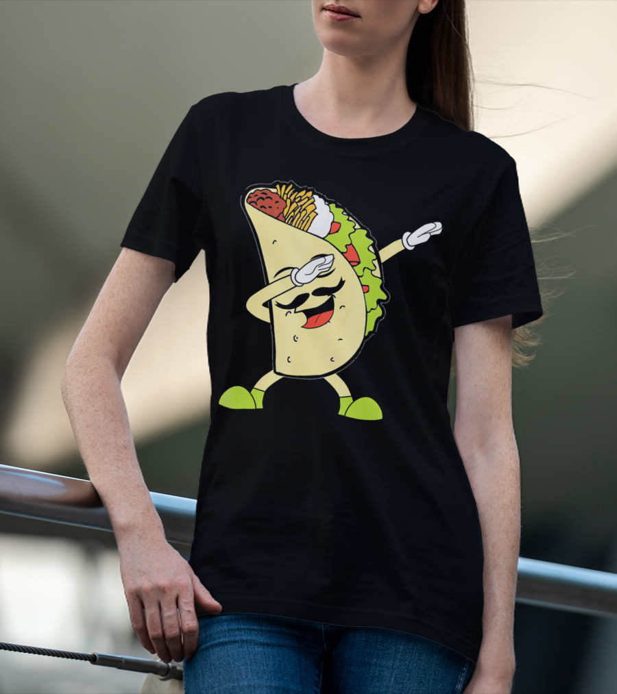 Dabbing Taco With Lettuce And Cheese For Taco Tuesday Or Cinco De Mayo T-Shirt