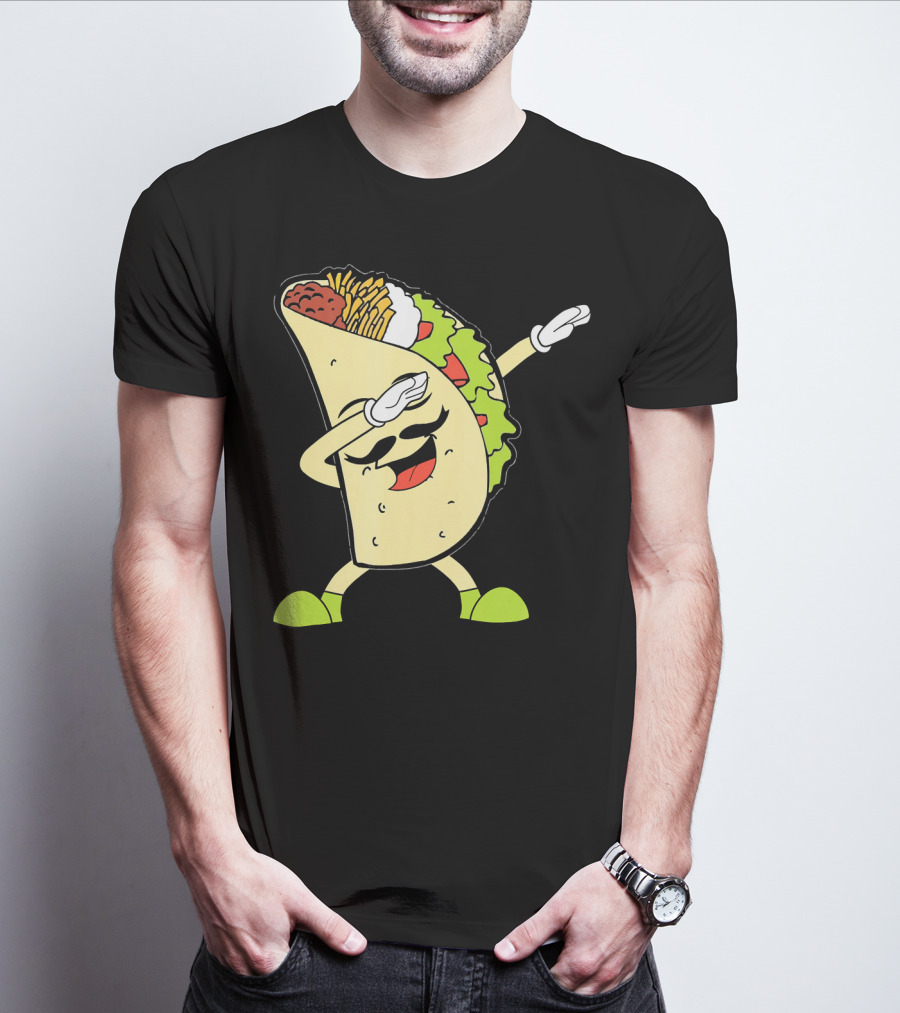 Dabbing Taco With Lettuce And Cheese For Taco Tuesday Or Cinco De Mayo T-Shirt
