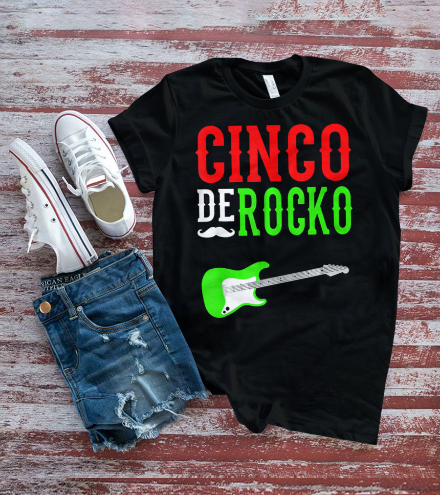 Cinco De Rocko Funny Rock N Roll Mexico T-Shirt