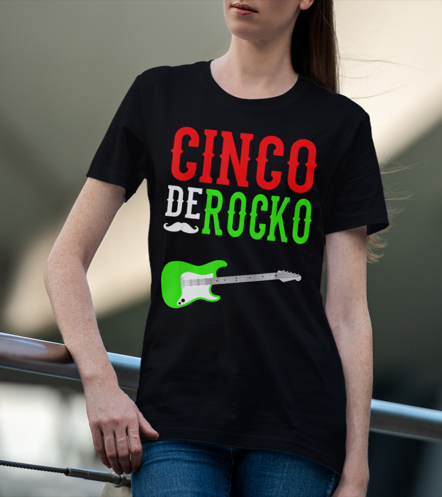 Cinco De Rocko Funny Rock N Roll Mexico T-Shirt
