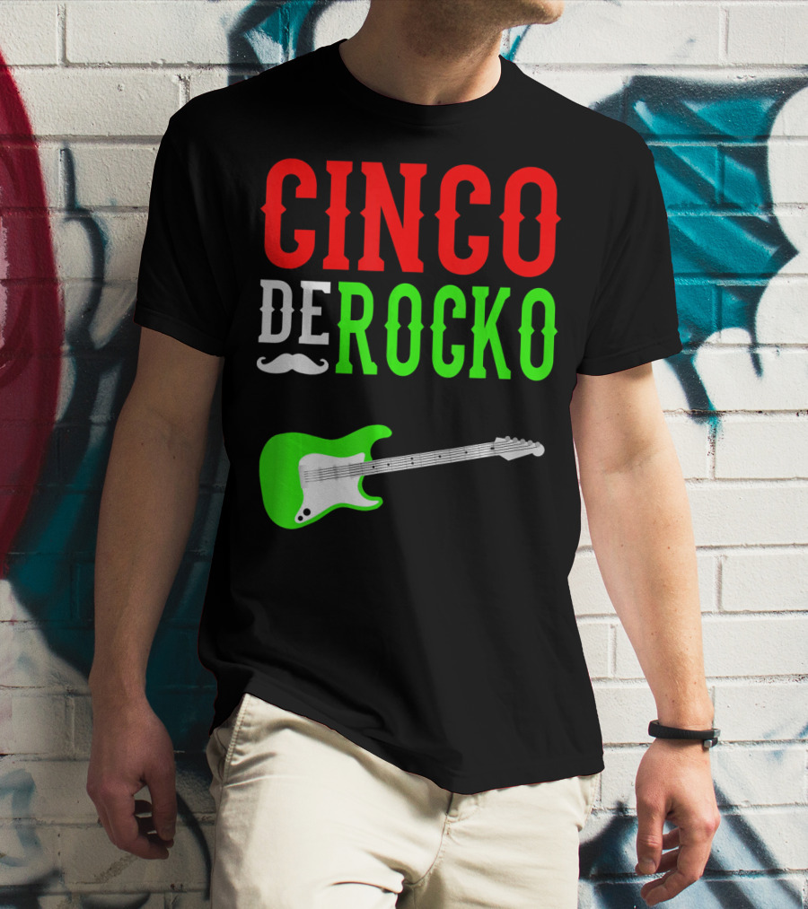 Cinco De Rocko Funny Rock N Roll Mexico T-Shirt