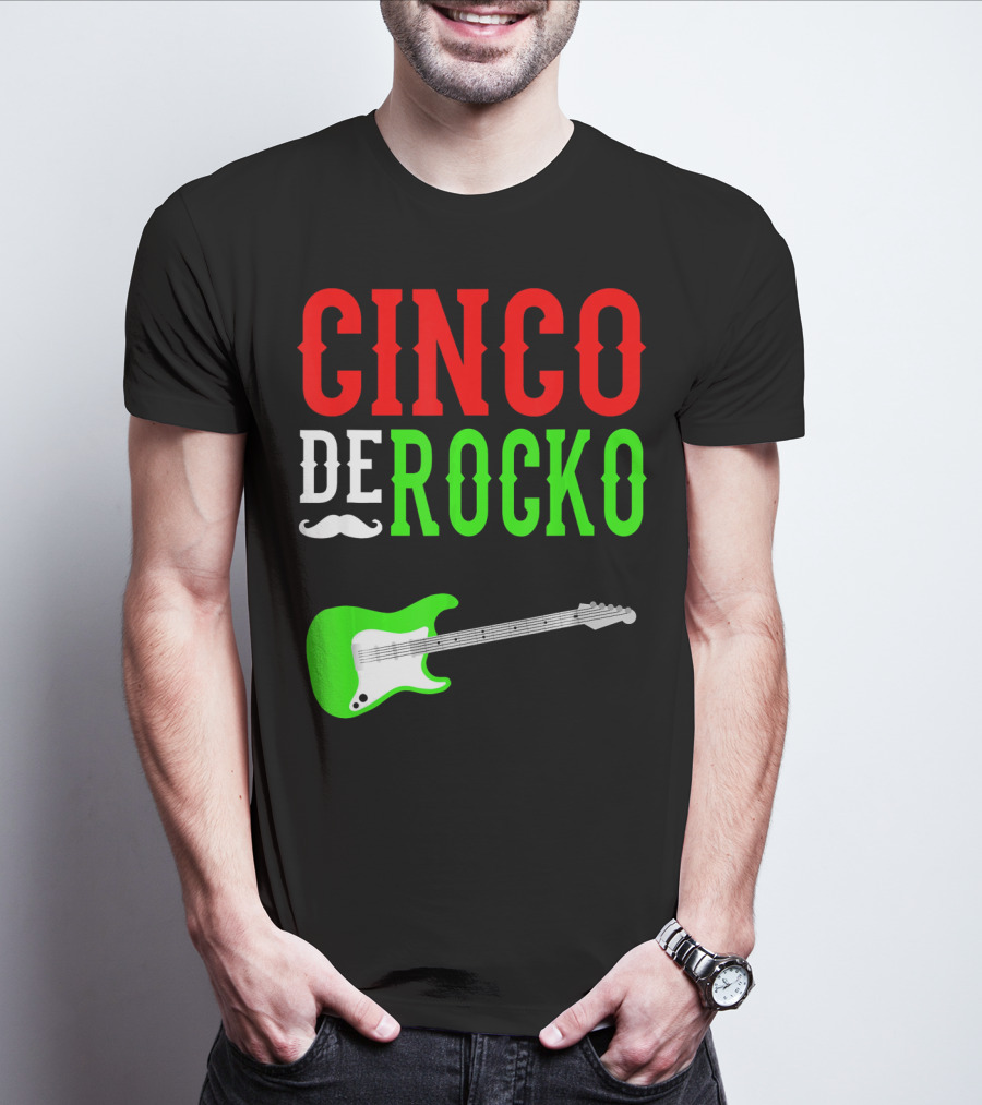 Cinco De Rocko Funny Rock N Roll Mexico T-Shirt