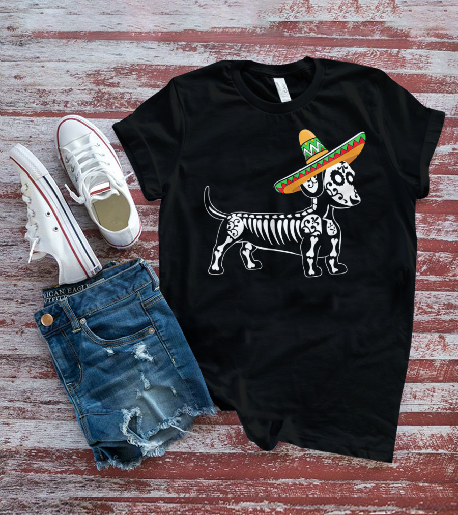 Dachshund Cinco De Mayo Skeleton Dog Sombrero Mom Pet Do T-Shirt