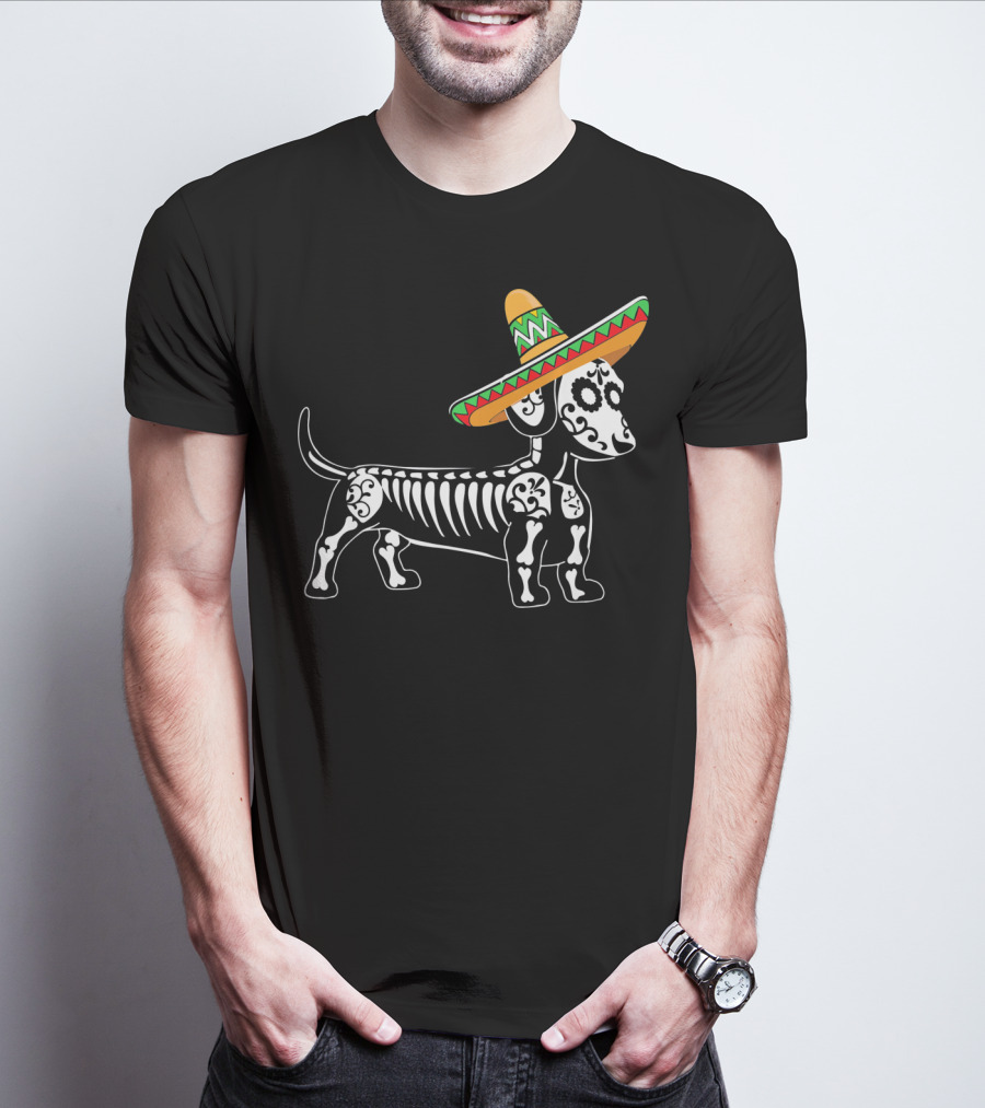 Dachshund Cinco De Mayo Skeleton Dog Sombrero Mom Pet Do T-Shirt
