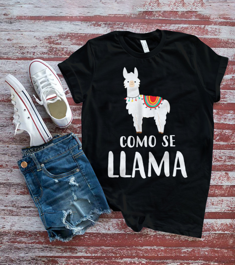 Cinco De Mayo Como Se Llama Llama With Colorful Blanket T-Shirt