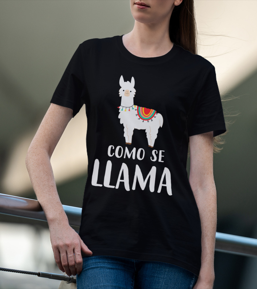 Cinco De Mayo Como Se Llama Llama With Colorful Blanket T-Shirt