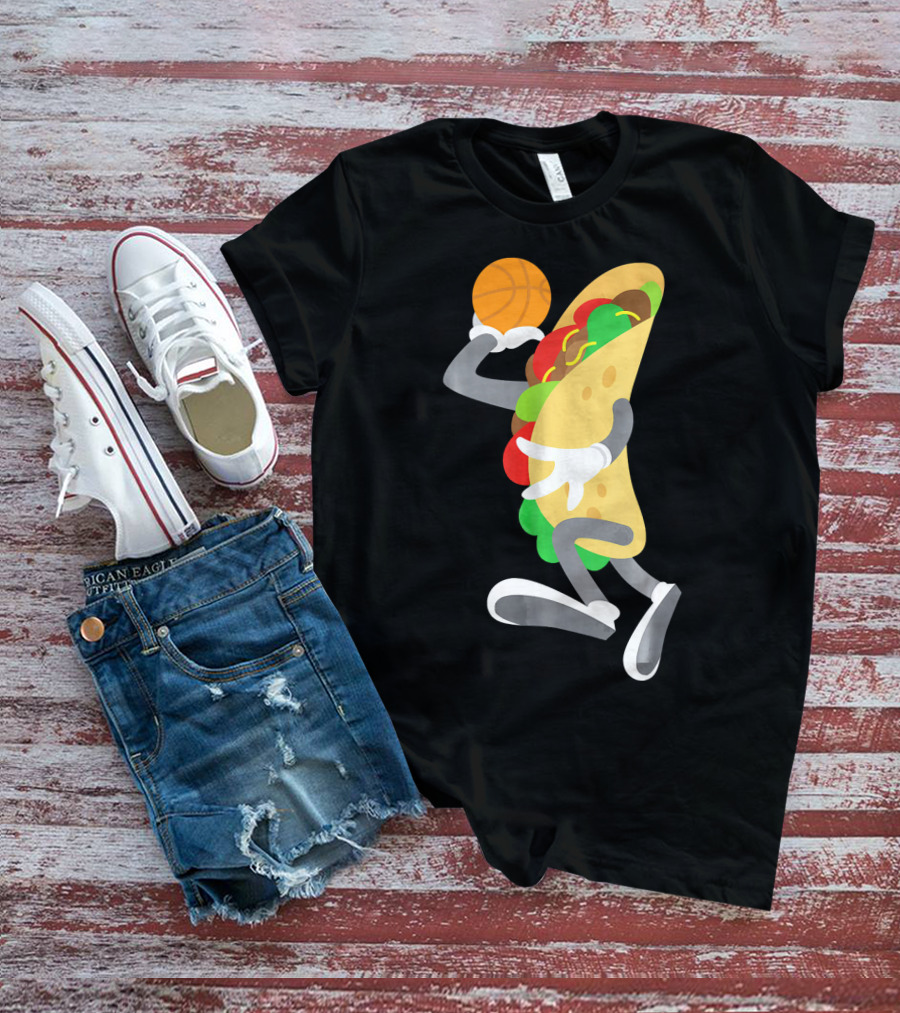 Cinco De Mayo Taco Dunking Basketball Fun T-Shirt