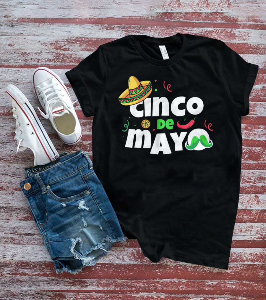 Cinco De Mayo Sombrero Pepper Fiesta T-Shirt