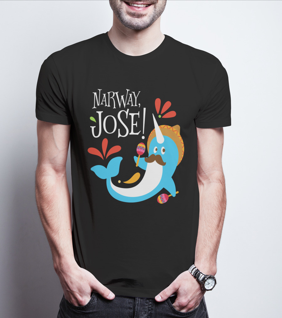 Narway Jose Narwhale Sombrero Maracas Fiesta Fun T-Shirt