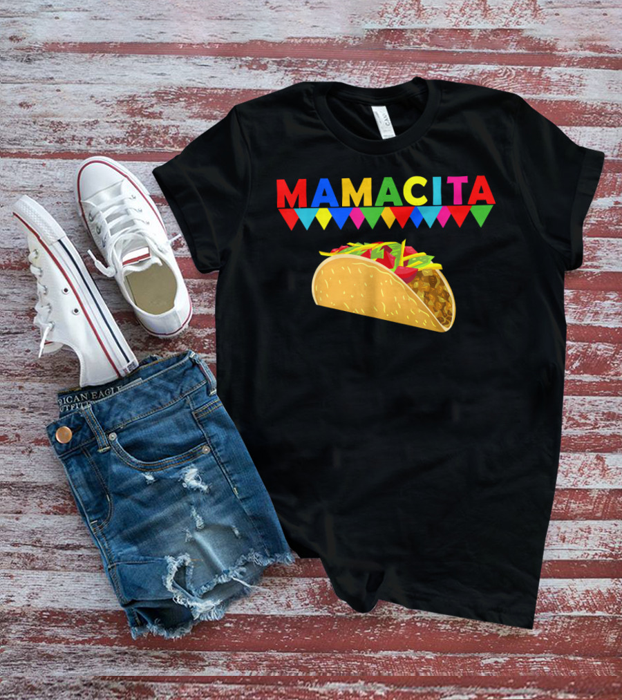 Mamacita Taco Mexican Fiesta Cactus Cinco Banners T-Shirt