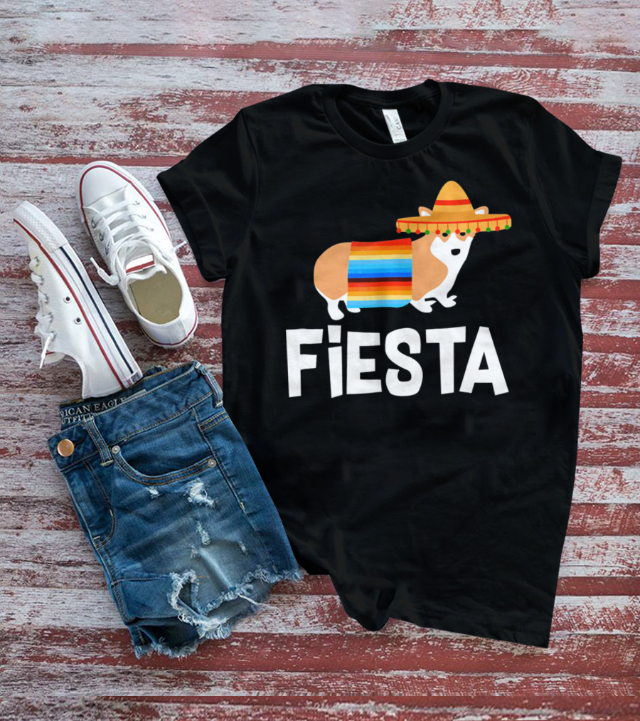 Fiesta Corgi Sombrero Cinco De Mayo T-Shirt