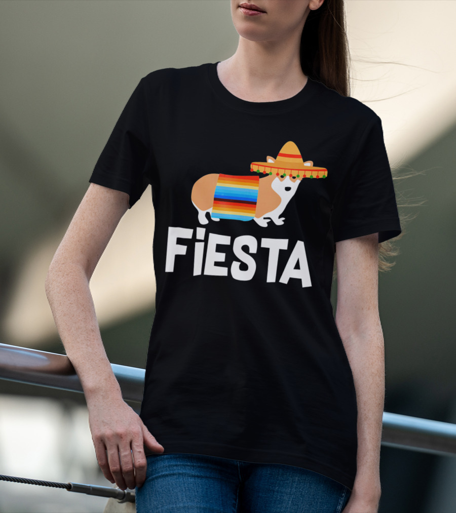 Fiesta Corgi Sombrero Cinco De Mayo T-Shirt