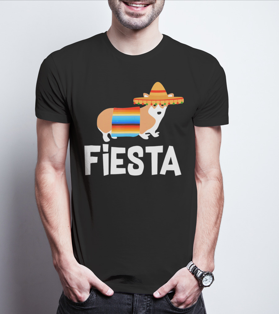 Fiesta Corgi Sombrero Cinco De Mayo T-Shirt